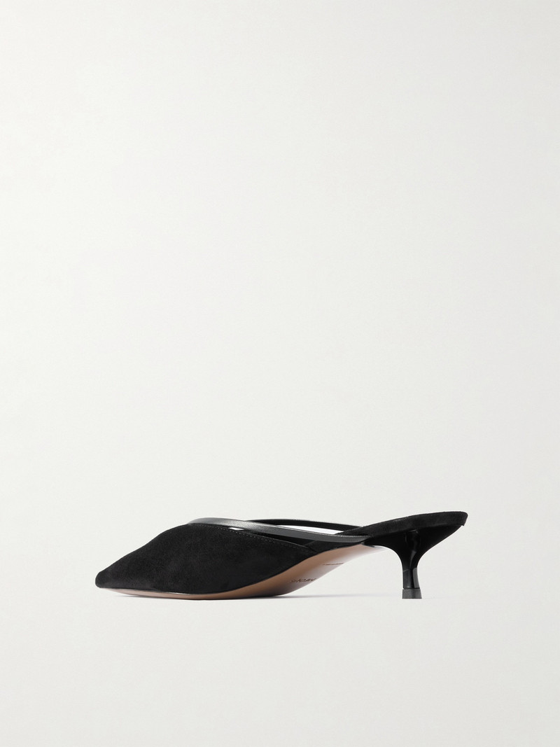 Bosona Leather-trimmed Suede Pointed-toe Pumps 3
