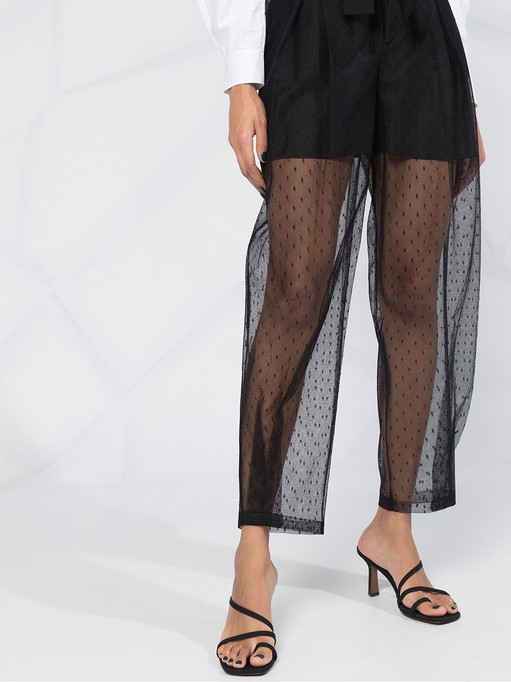 Point d'esprit tulle belted pants - 5