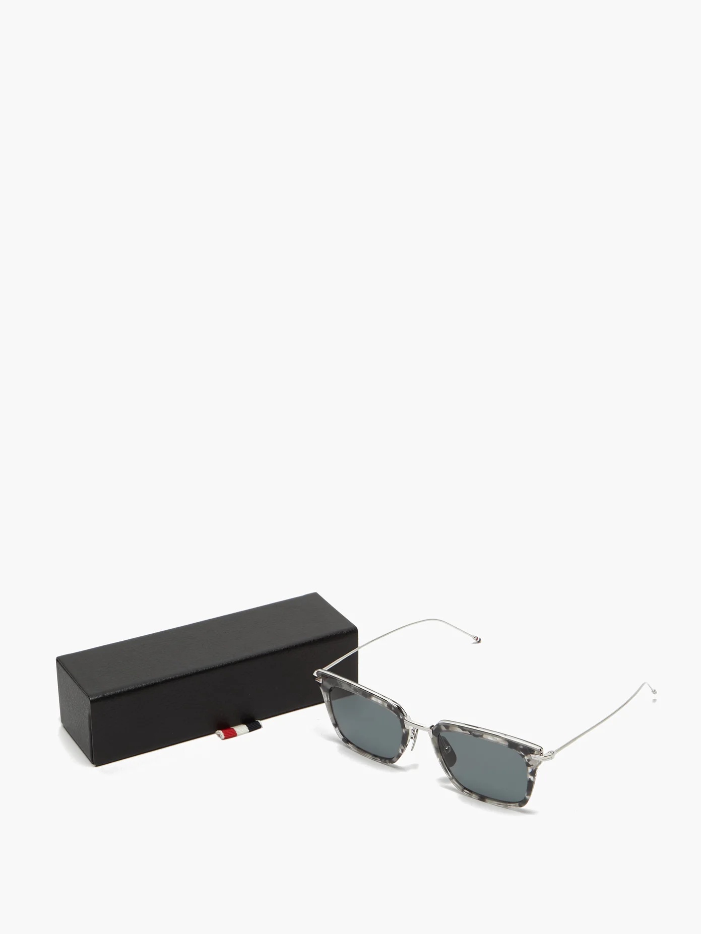 Tortoiseshell-effect acetate D-frame sunglasses - 4