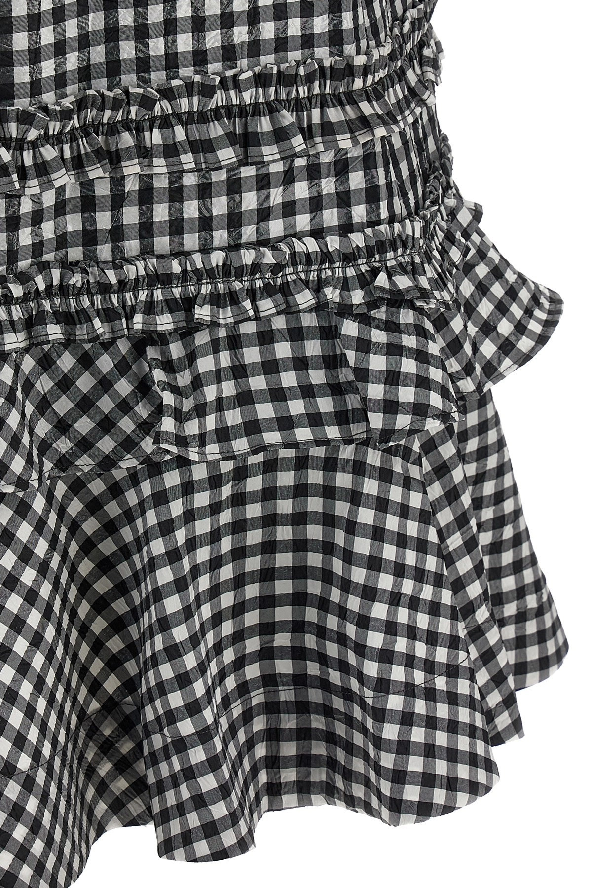 'Crinkled Check Mini' dress - 4