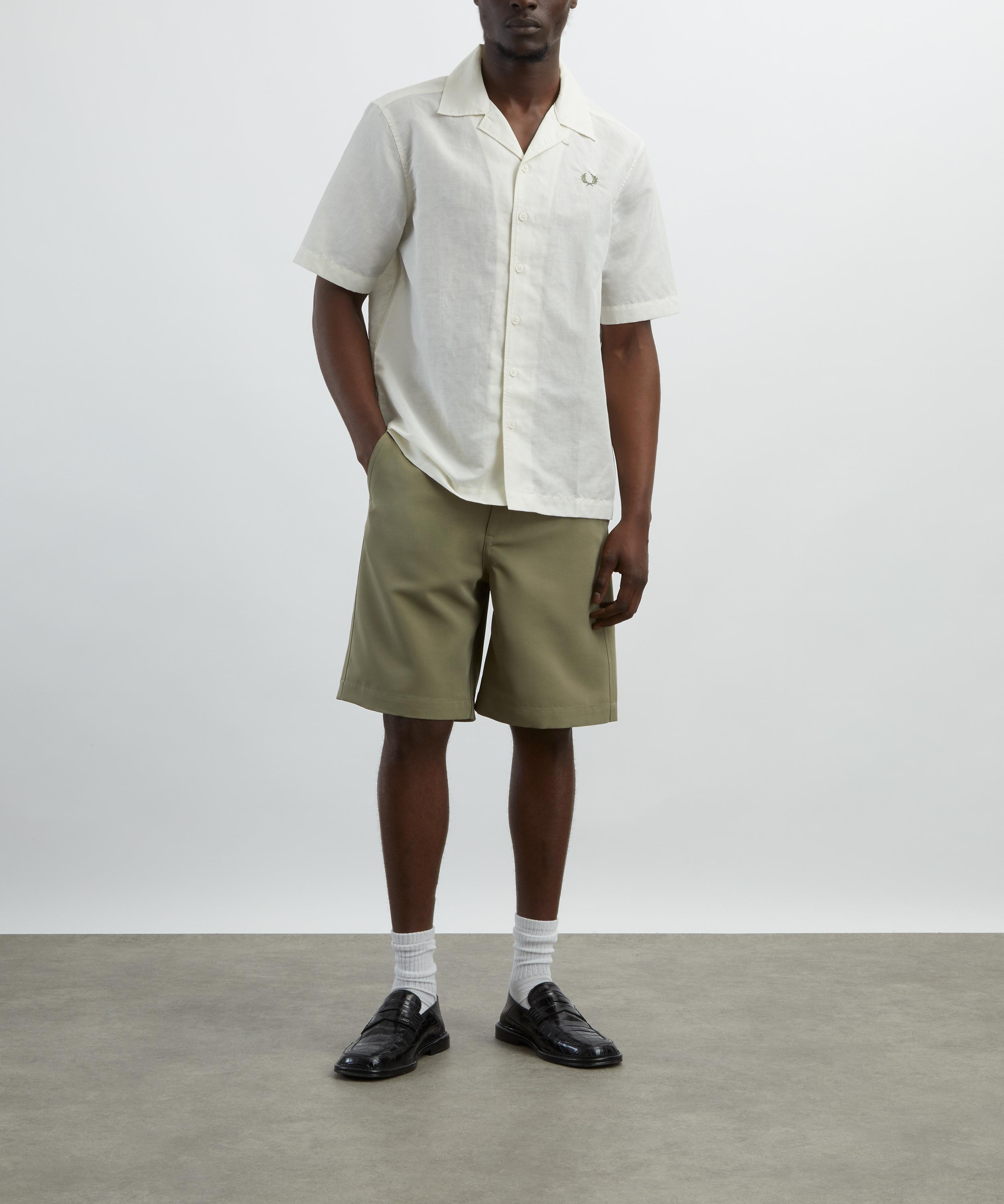 Linen Blend Revere Collar Shirt - 2