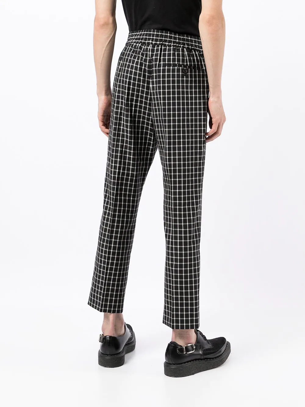 checked straight-leg pants - 4