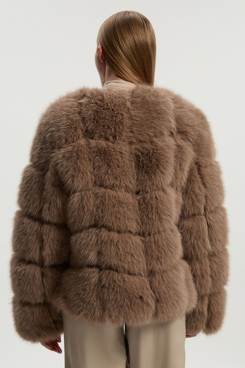 Faux Fur Panelled Long Sleeve Jacket 5