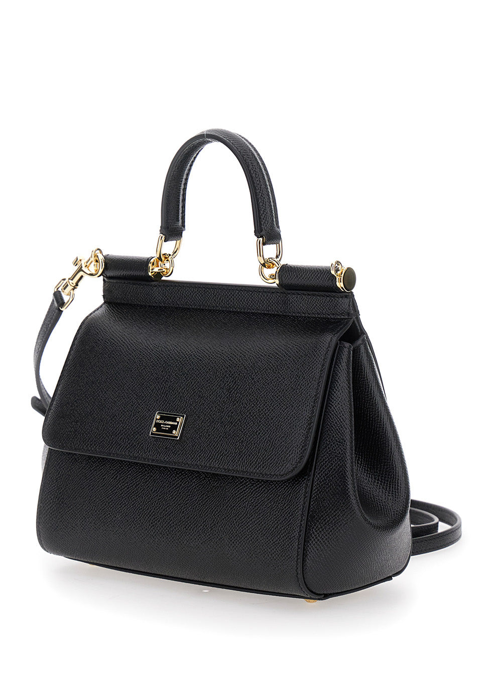 Dolce & Gabbana Women Black Handbag With Adjustable And Removable Shoulder Strap And Logo Plaque On  - 2