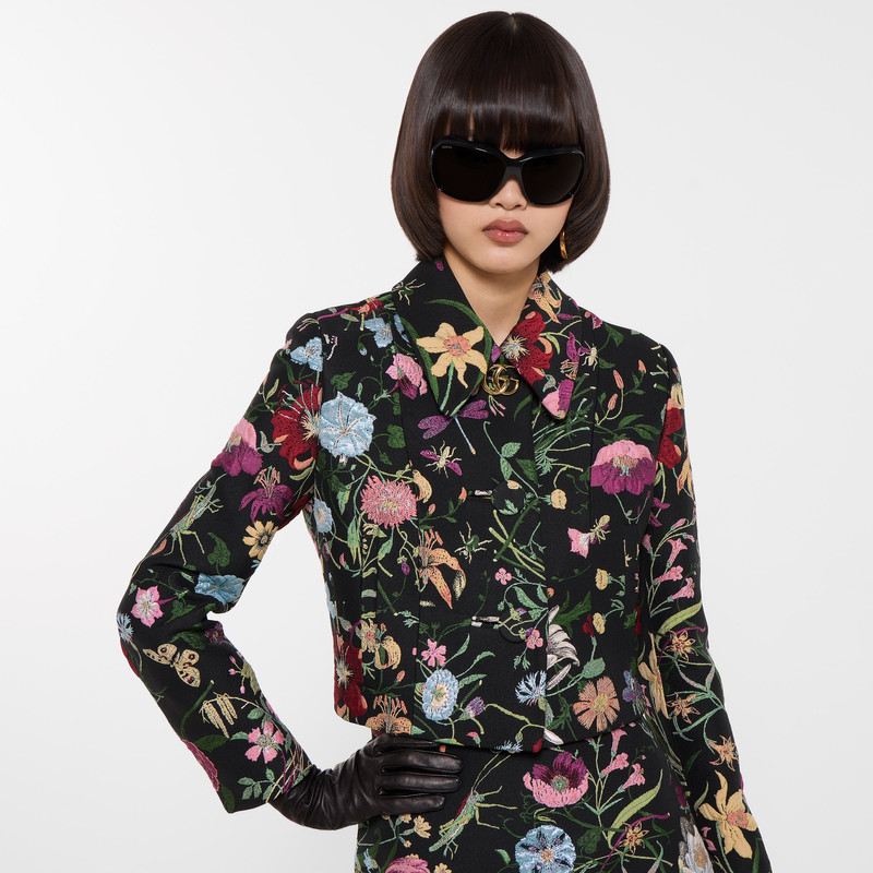 Gucci Flora silk brocade jacket 3