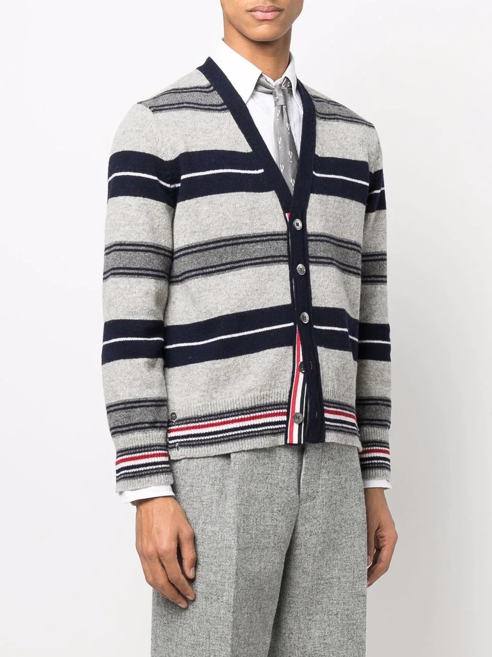 striped wool cardigan - 3