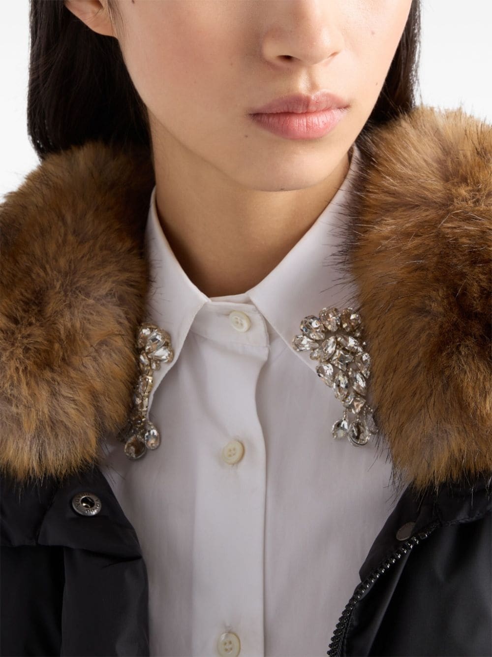 enamel triangle-logo padded jacket - 4