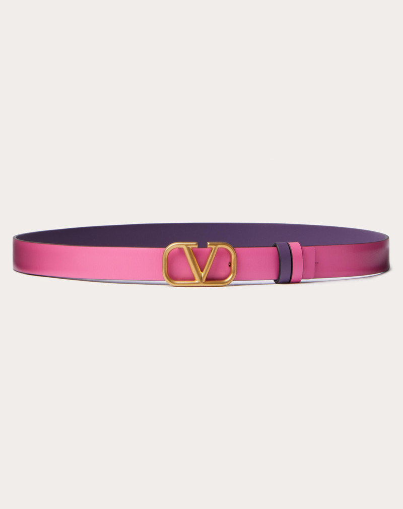 REVERSIBLE VLOGO SIGNATURE BELT IN GLOSSY CALFSKIN 20 MM 1