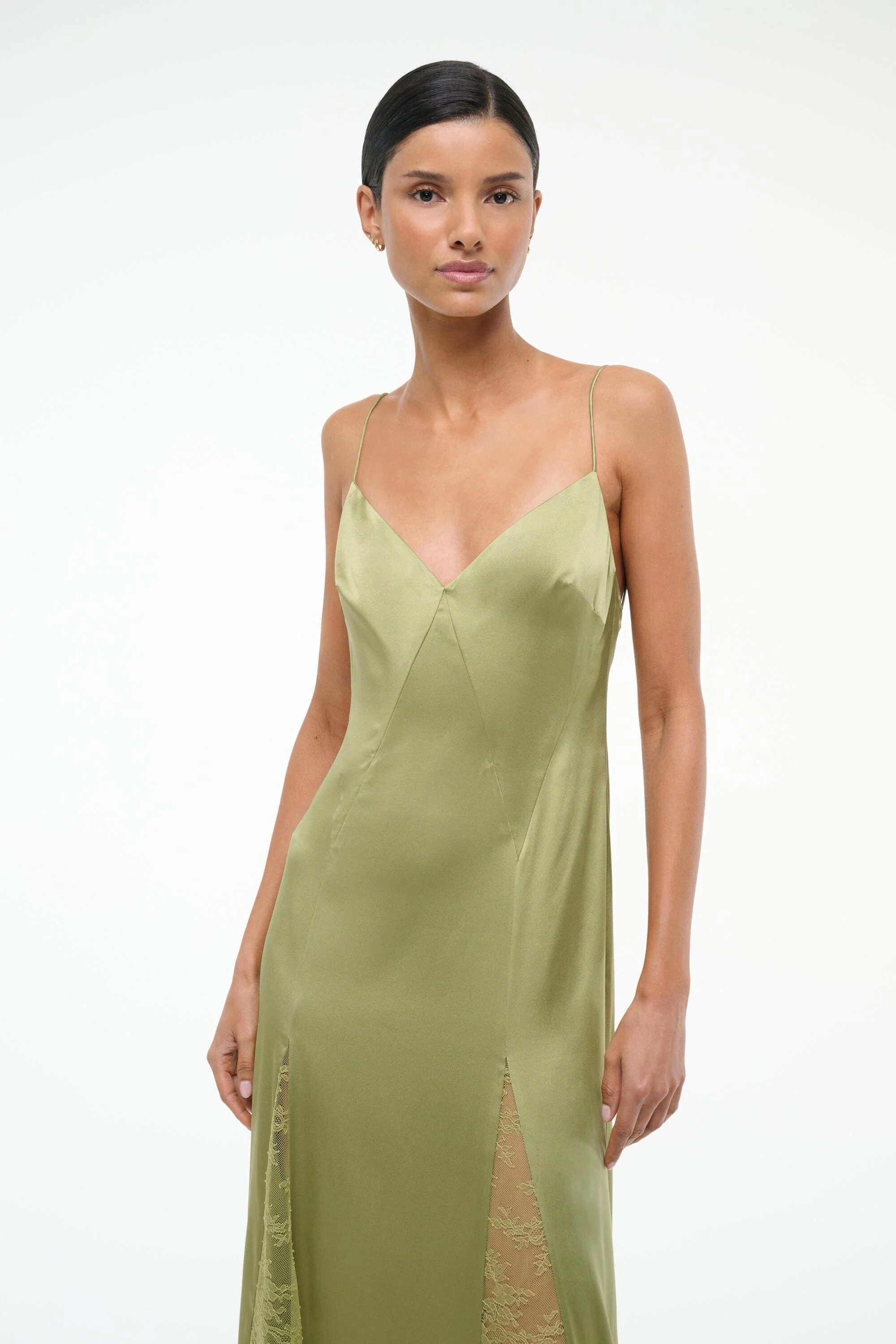 STAUD STAUD TRINITY SILK DRESS MOSS - R25P2203SN-MOSS | REVERSIBLE