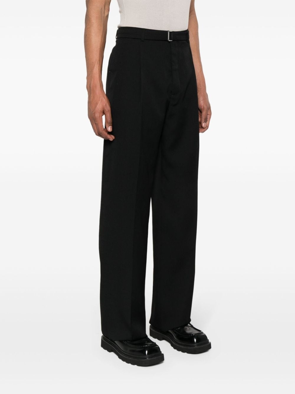pleat-detail wool trousers - 3