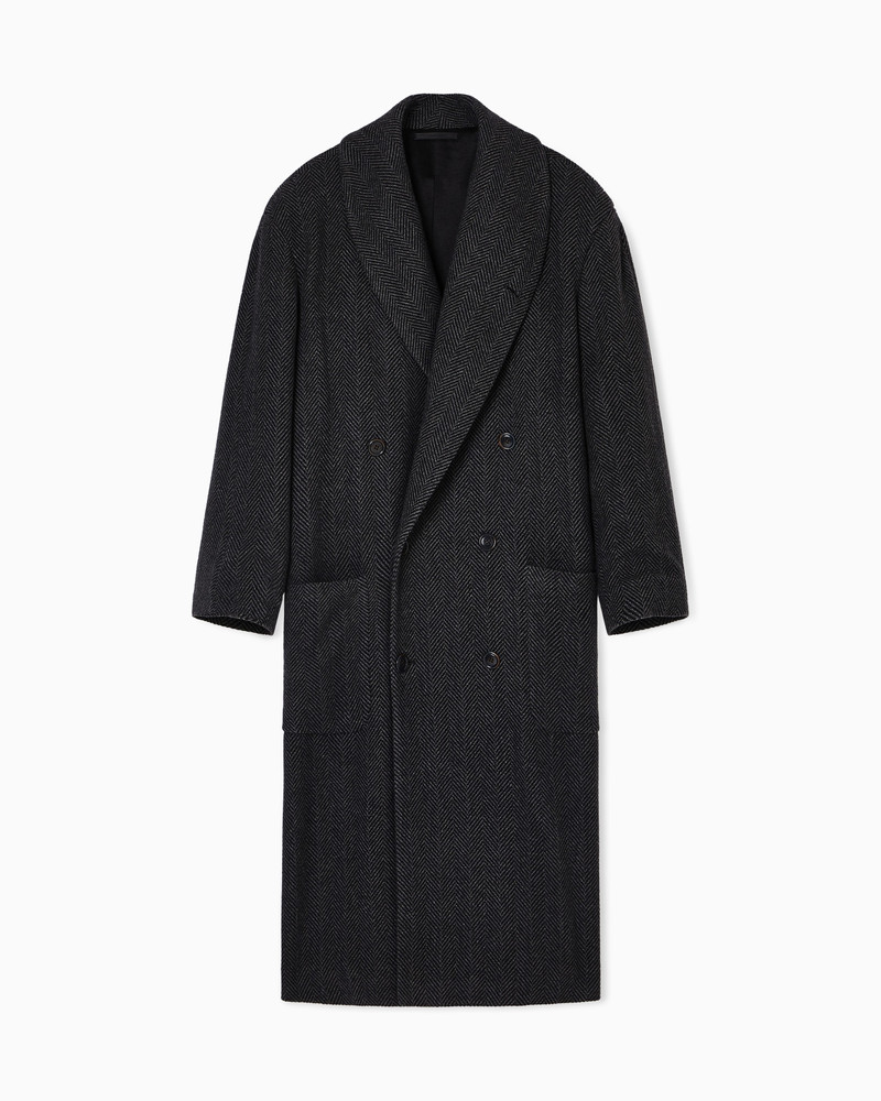 COAT IN CHEVRON CASHMERE CLOTH 1