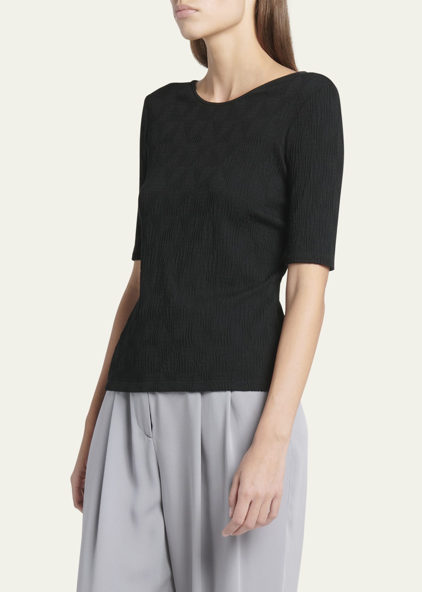 Slim Textured Jersey Top - 4