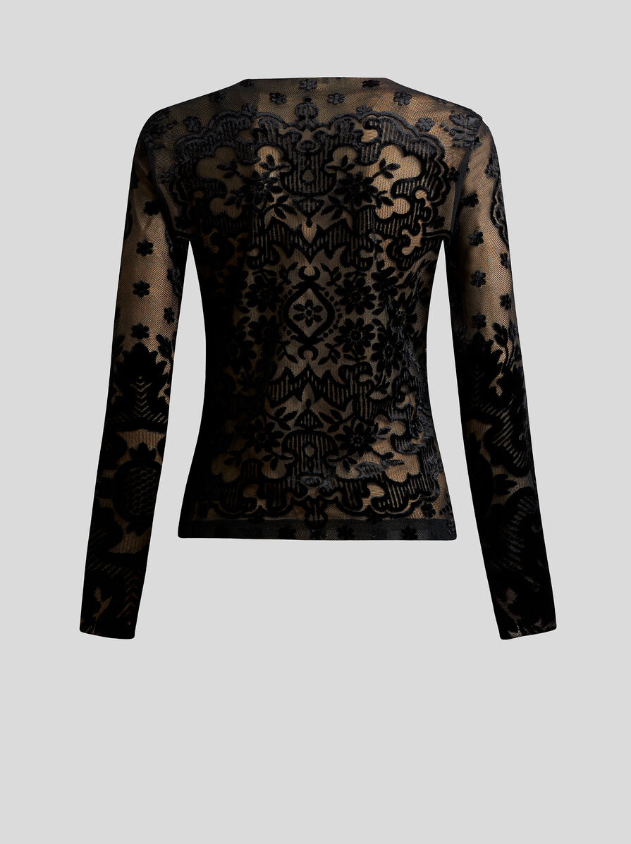 TULLE AND JACQUARD VELVET TOP - 6