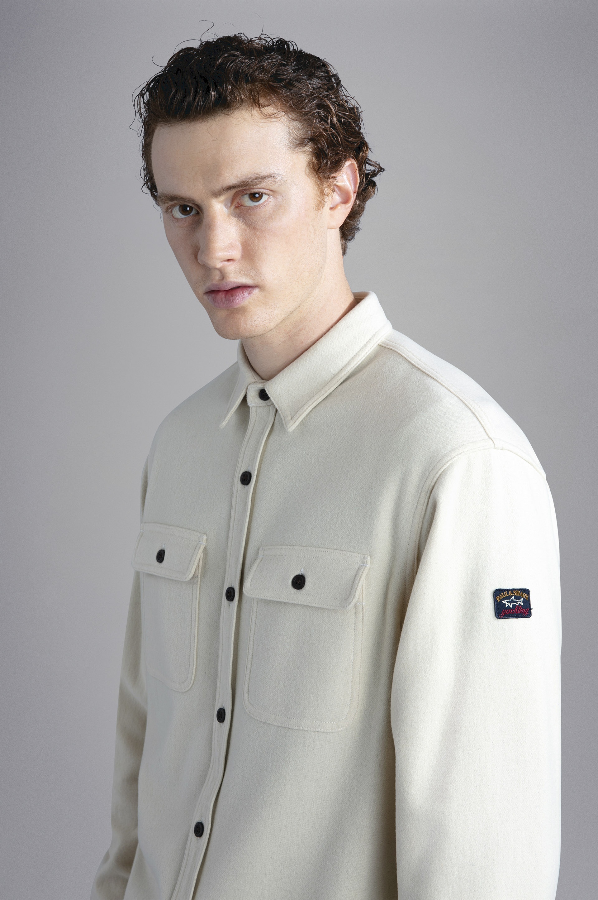 GARMENT DYED WOOL OVERSHIRT - 4