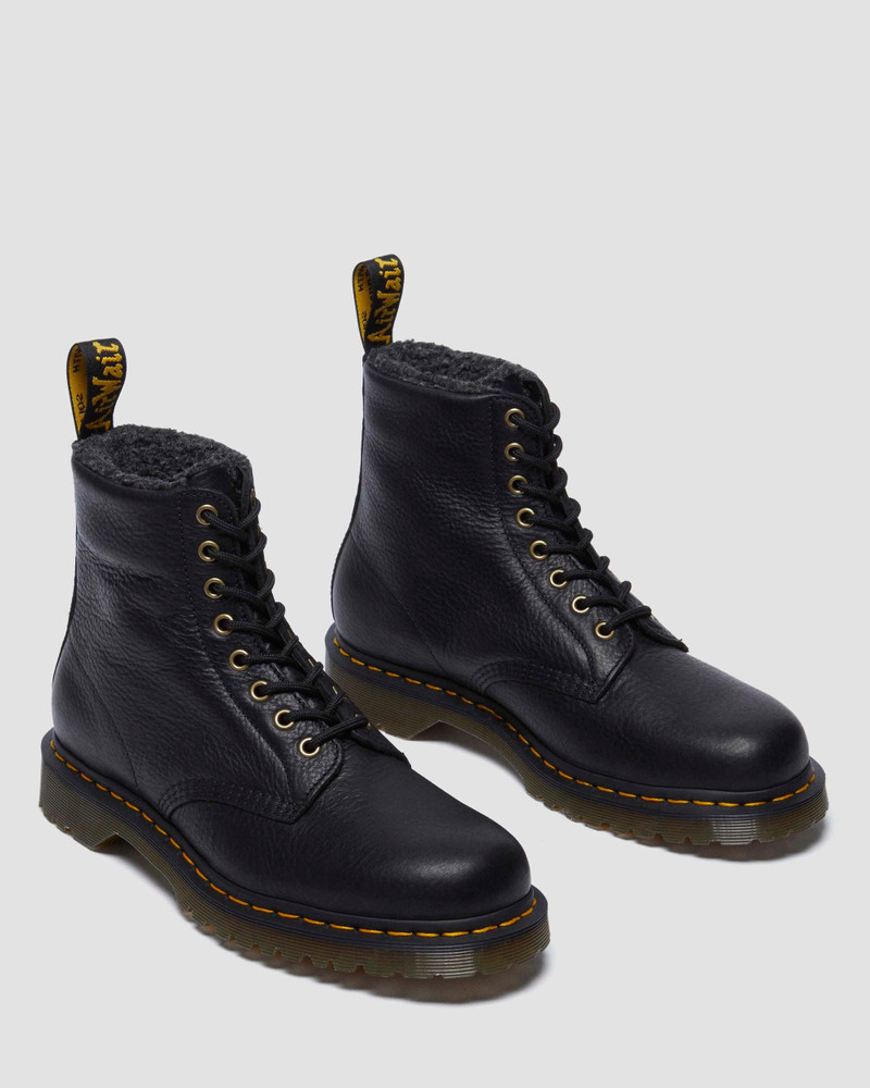 1460 Faux Fur Lined Grizzly Leather Lace Up Boots 6