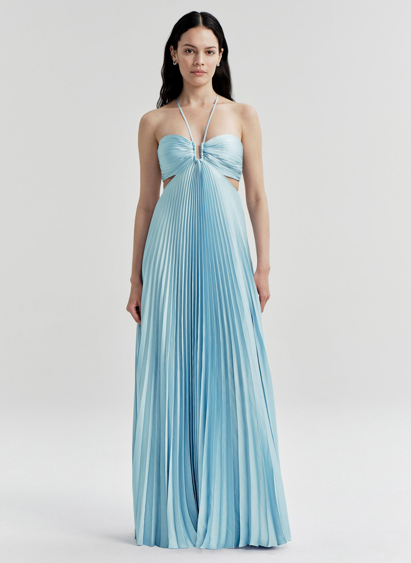 A.L.C. Moira Satin Pleated Maxi Dress outlook