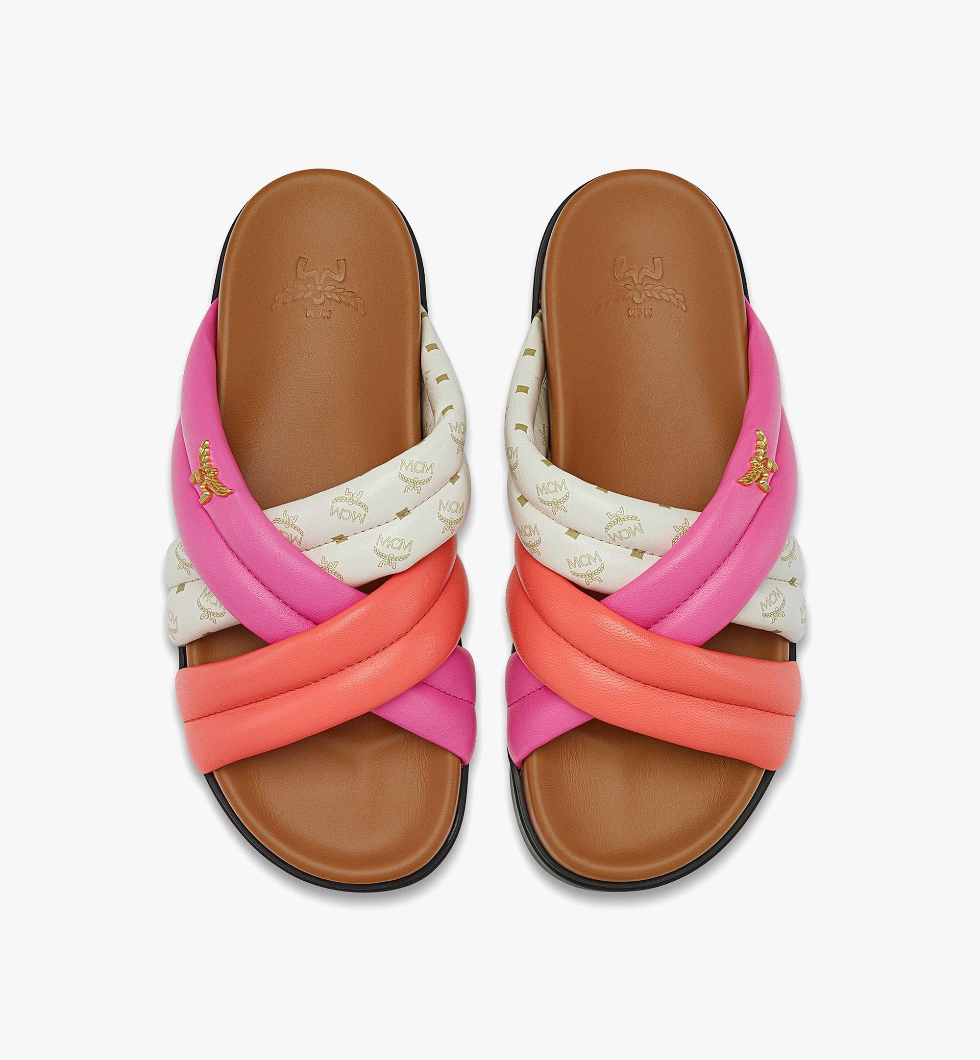Monogram Cross Sandals in Lamb Leather - 5