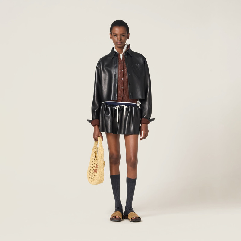 Miu Miu Plongé nappa leather shirt outlook