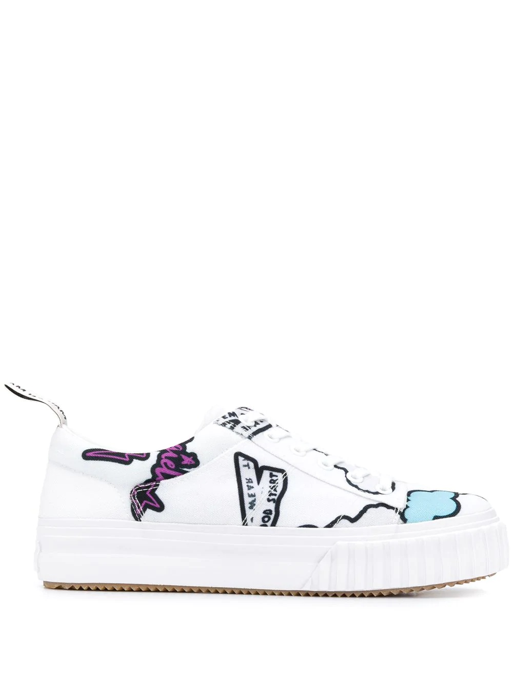 printed low-top sneakers - 1