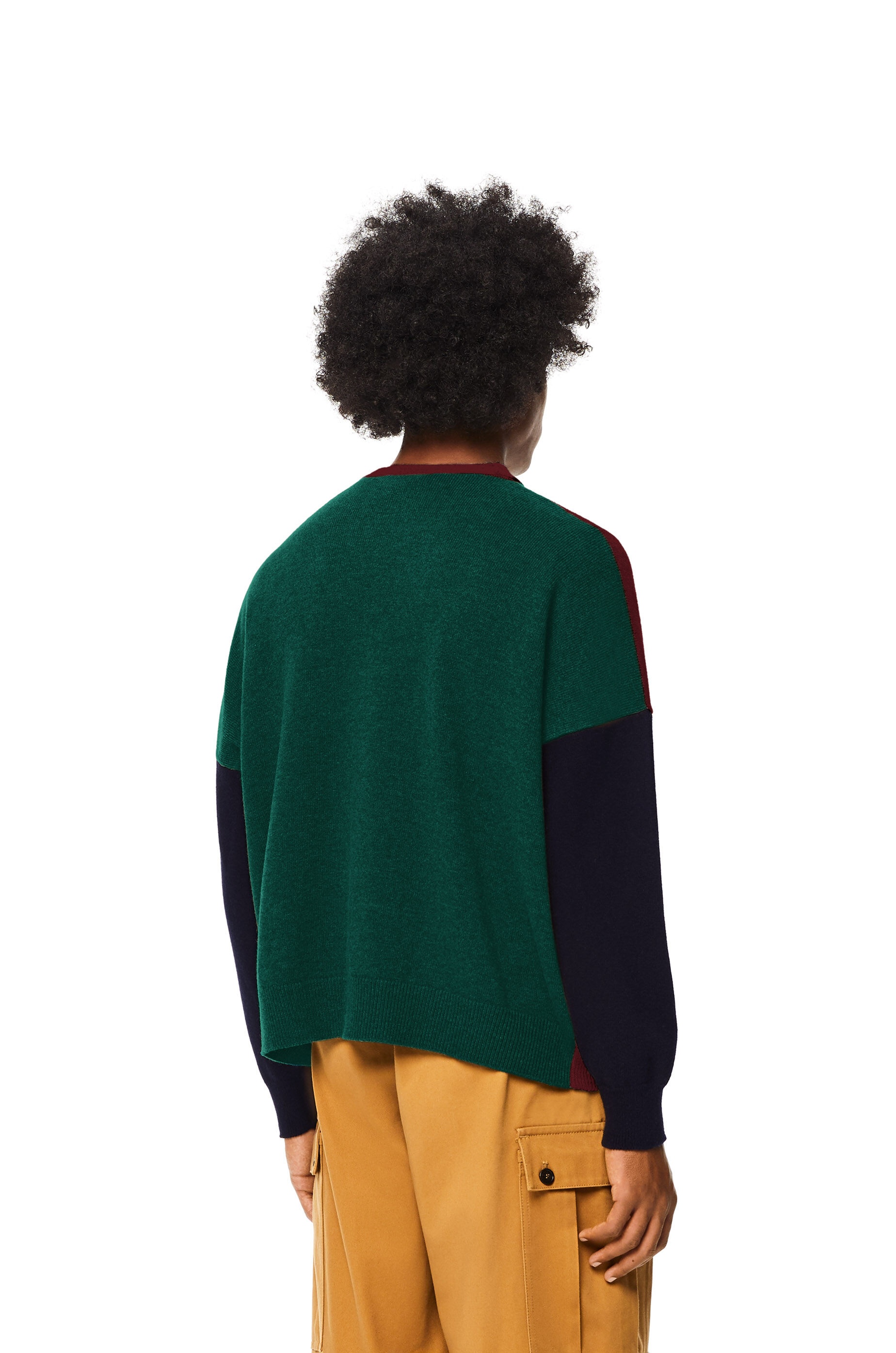 Colour block cardigan in wool - 4