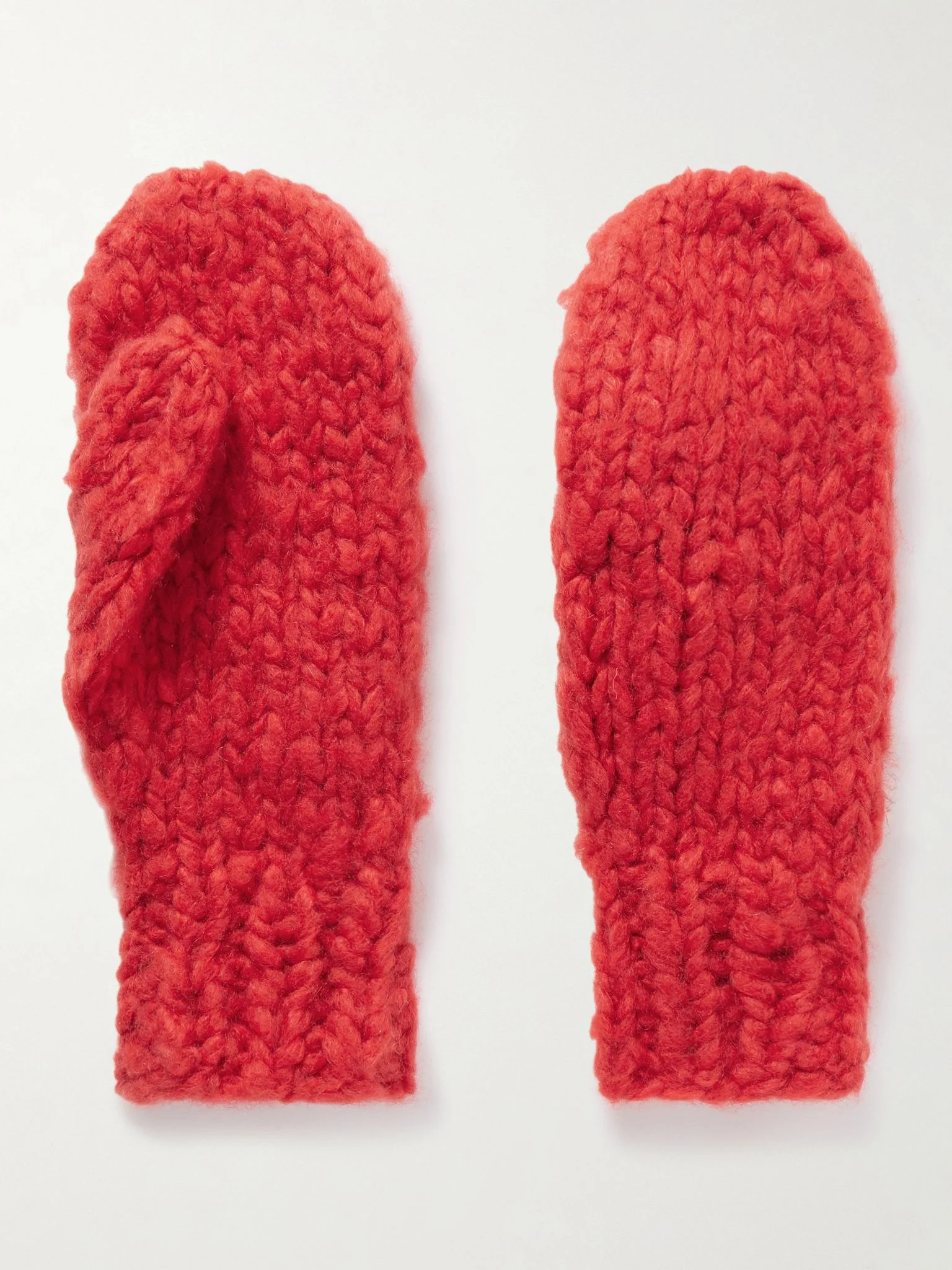 Mire ribbed cashmere mittens Red - 1