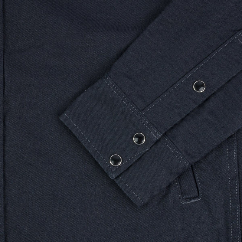 IHSH-381-BLK 9oz Military Serge CPO Shirt Black 6