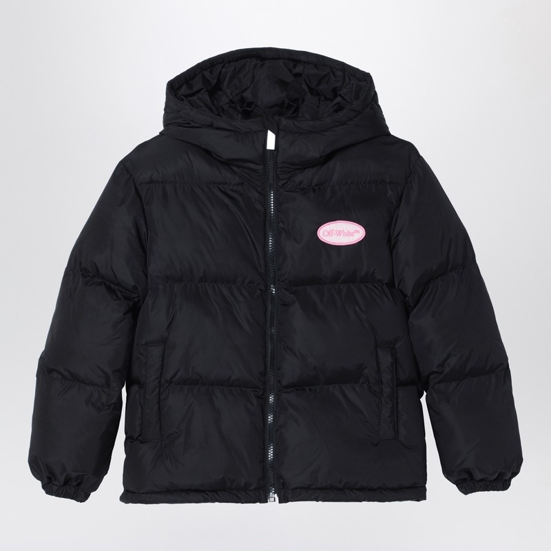 Black padded nylon jacket - 1