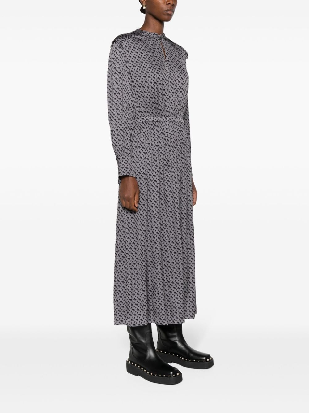 tonal monogram-print midi dress - 3