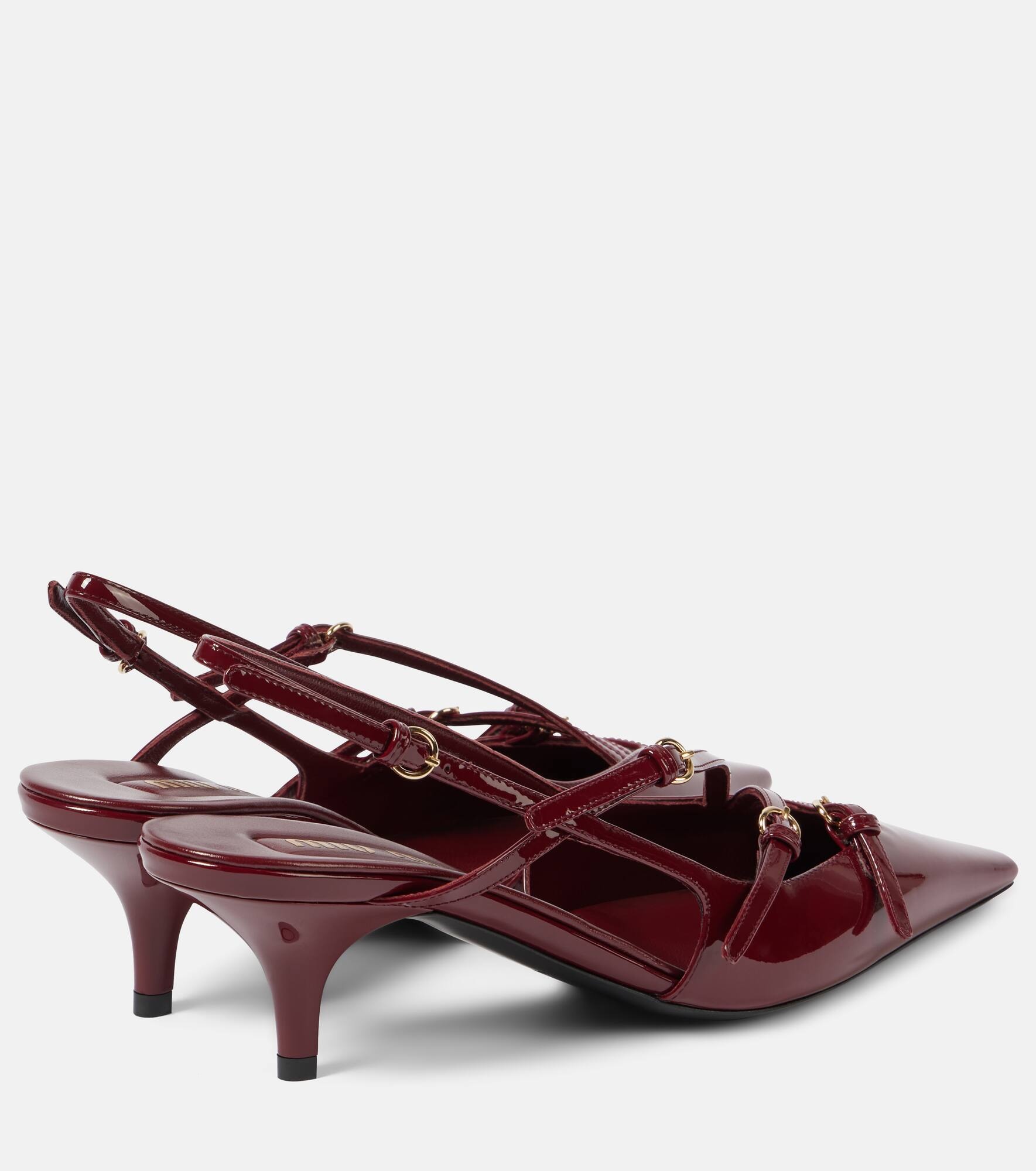 55 patent leather slingback pumps - 3