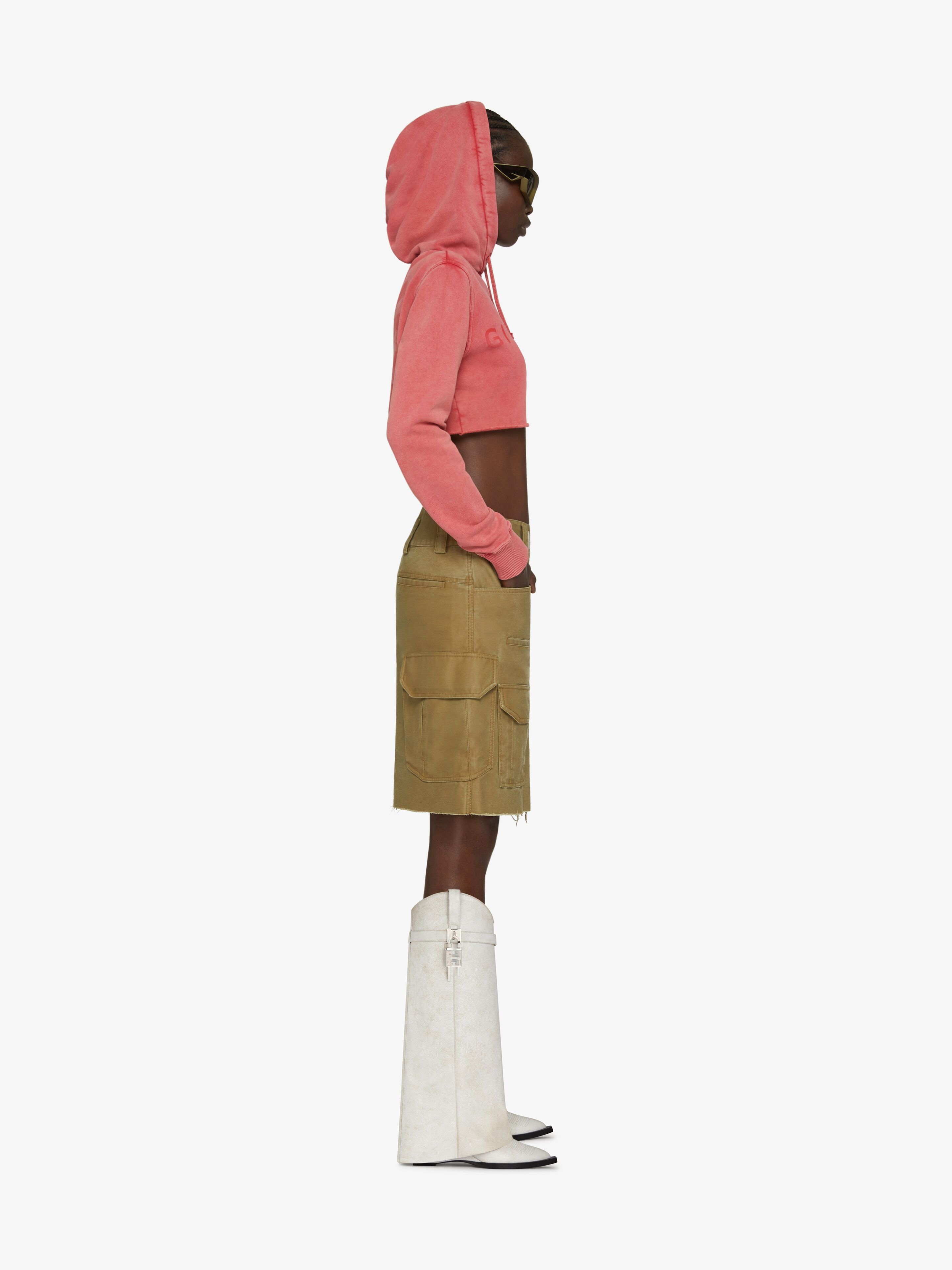 GIVENCHY 4G CROPPED HOODIE IN FLEECE - 3