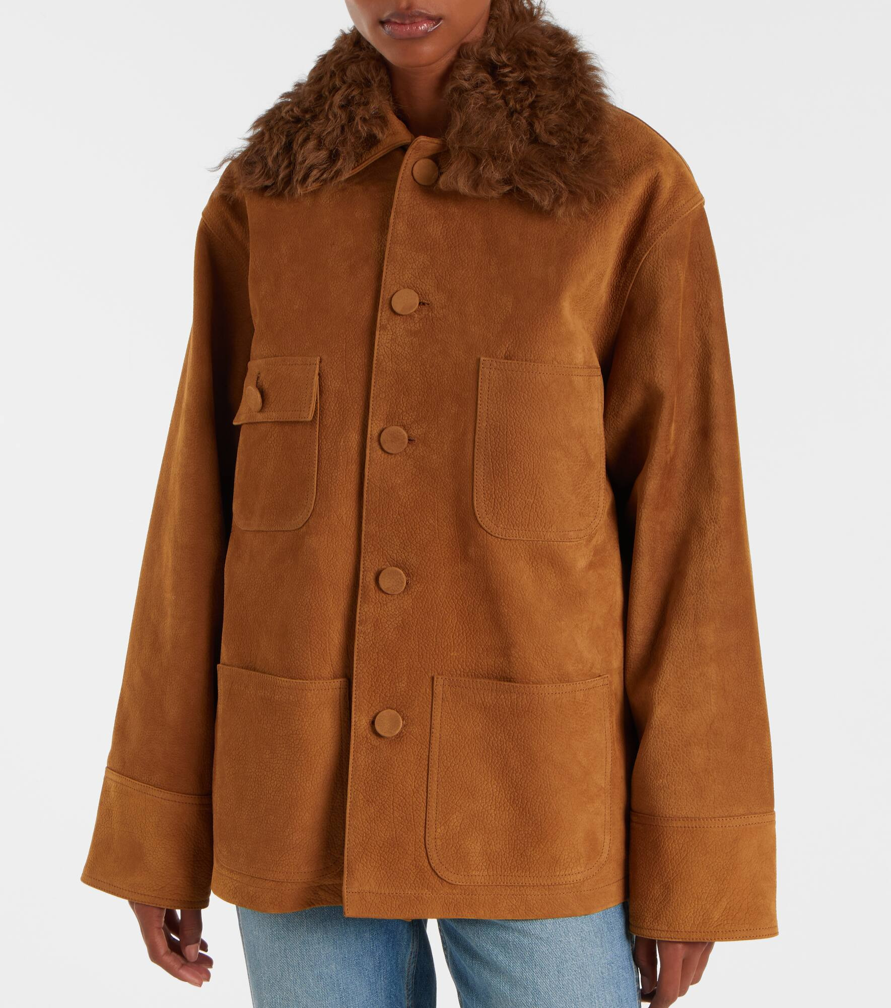 Oversized leather jacket - 6