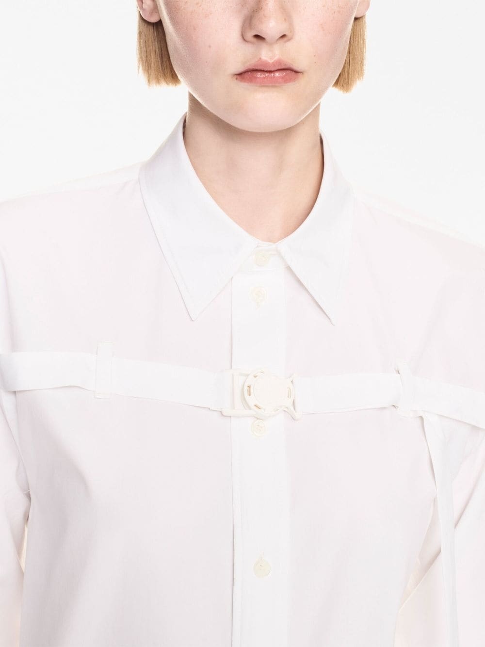 cut-out buckled poplin shirt - 5