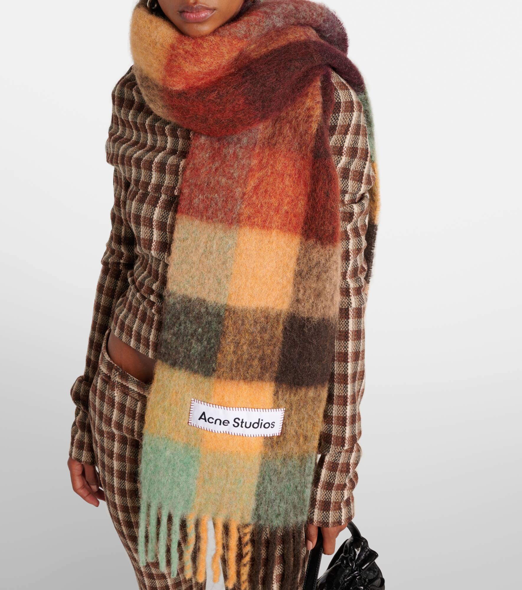 Vally checked wool-blend scarf - 3