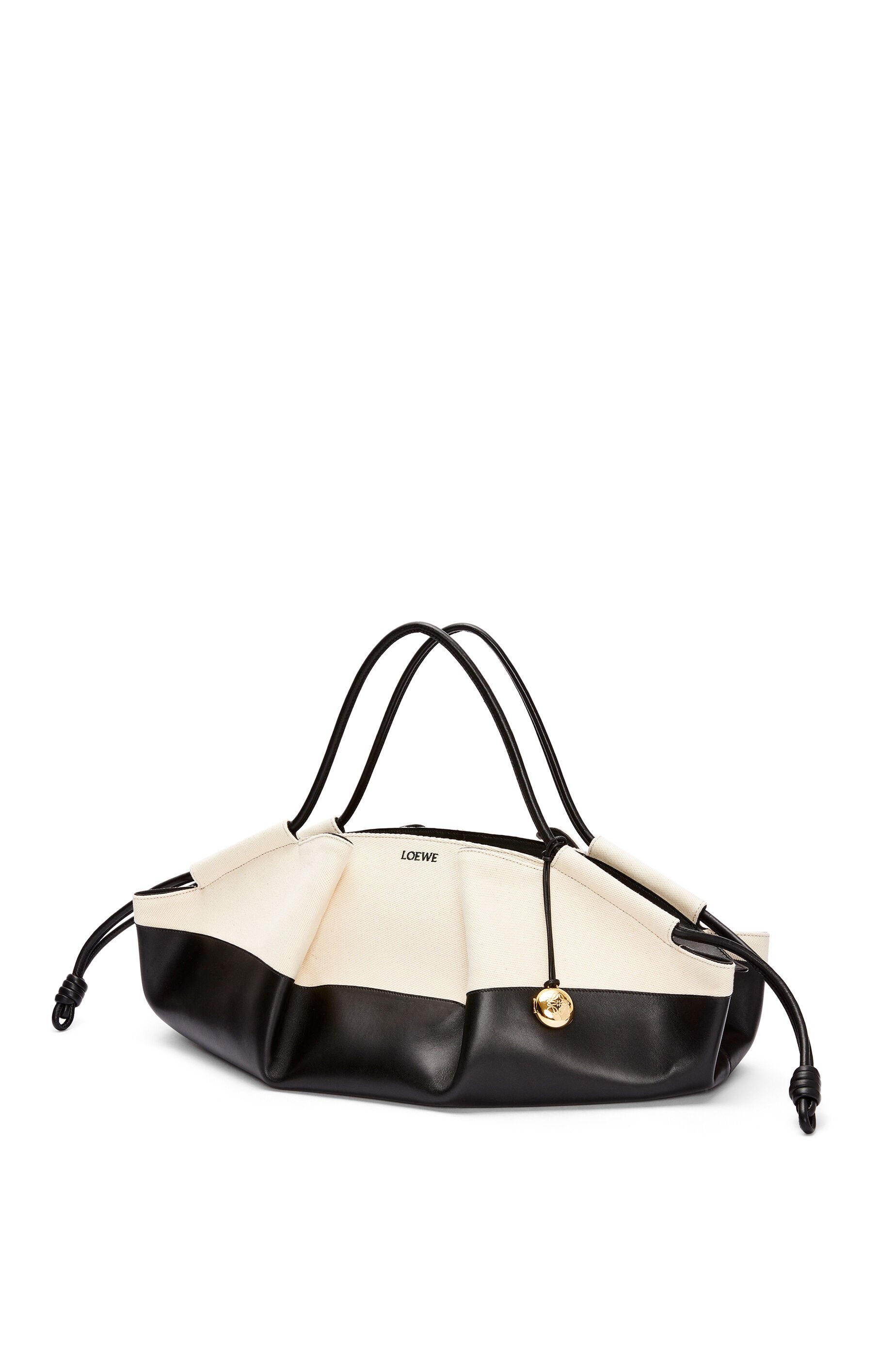 XL Paseo bag in shiny nappa calfskin and canvas - 4