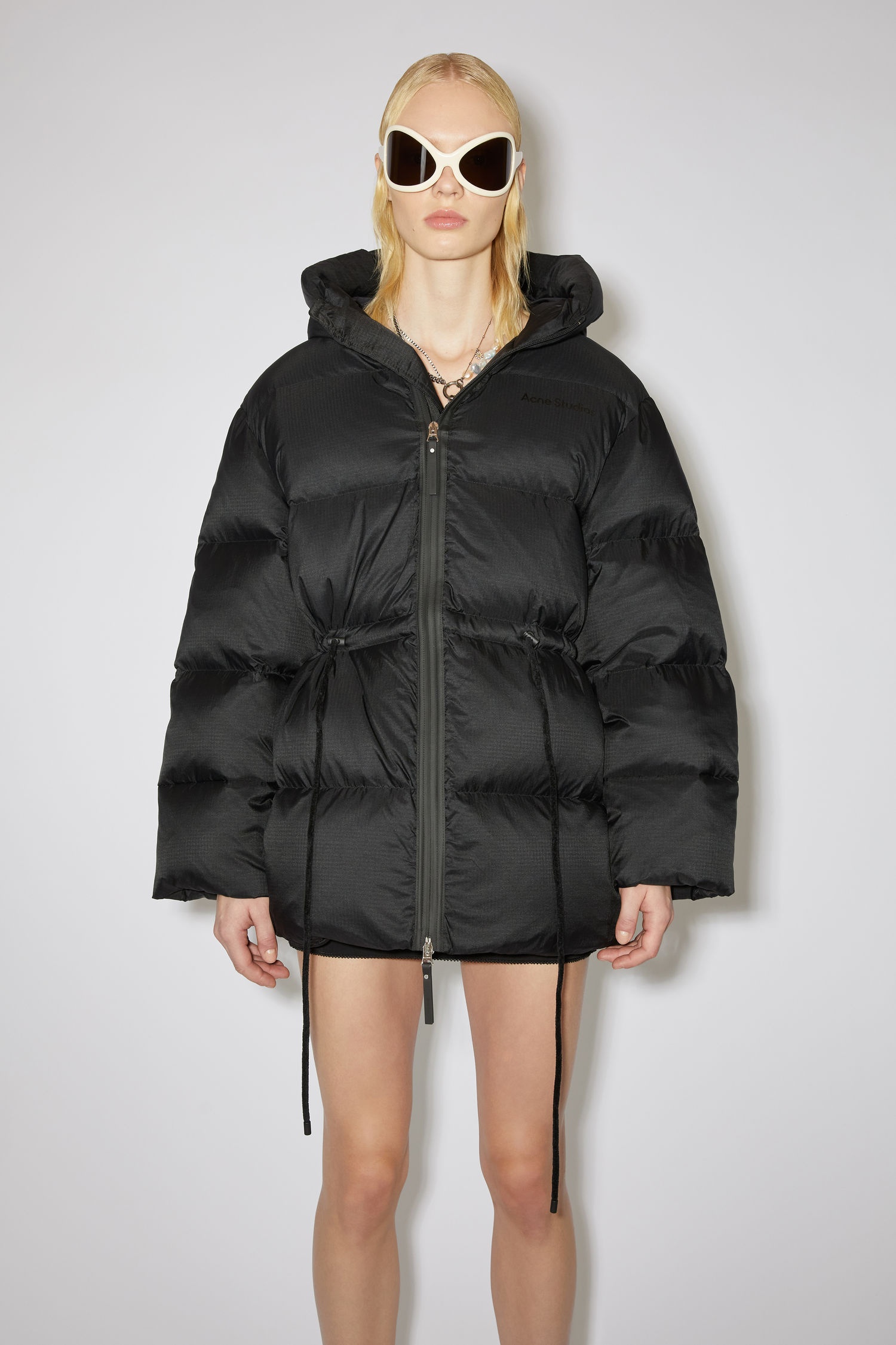 Hooded puffer coat - Black - 6