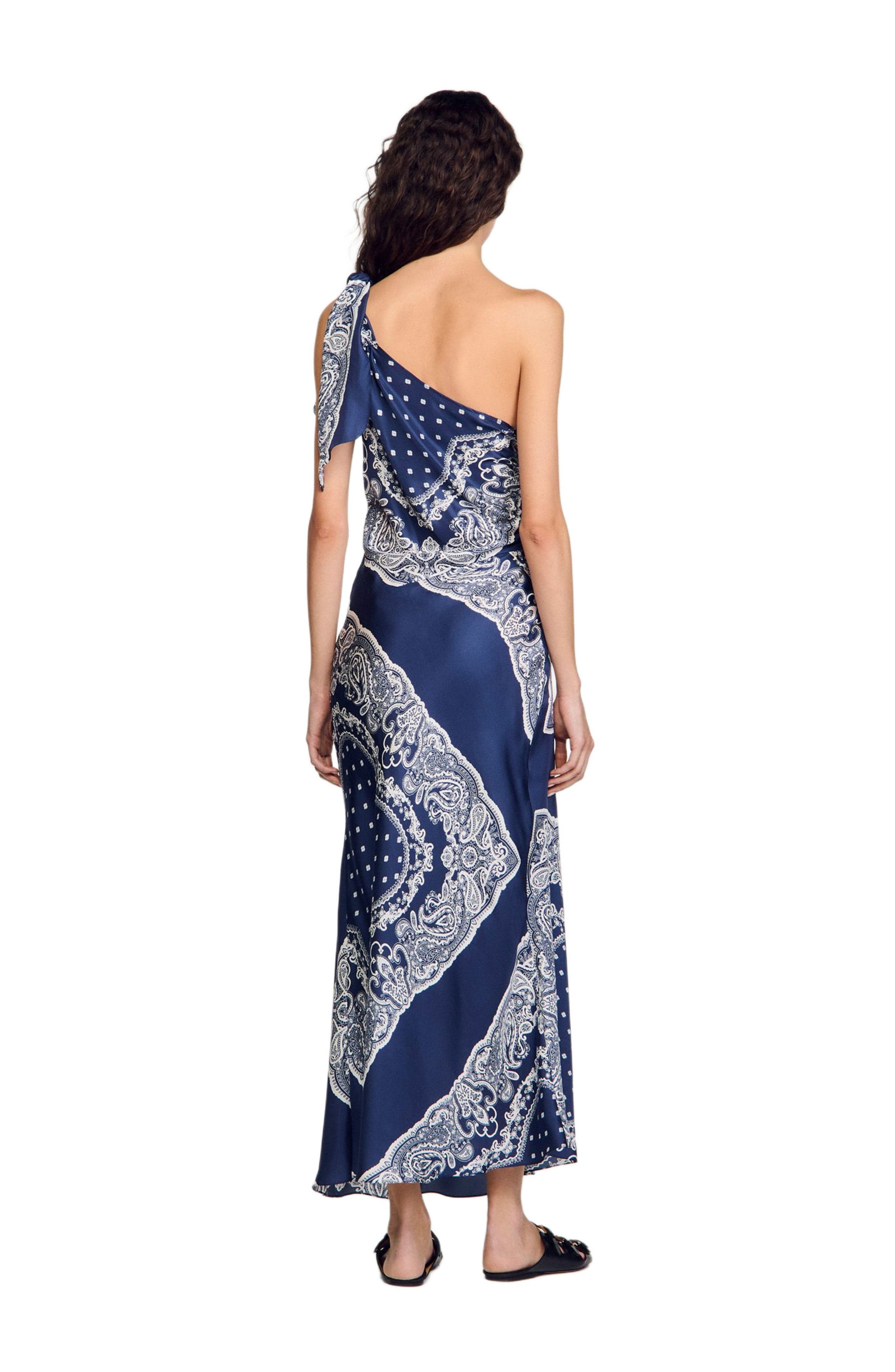 SANDRO Bandana-print maxi dress in Blu /White at Nordstrom - 2
