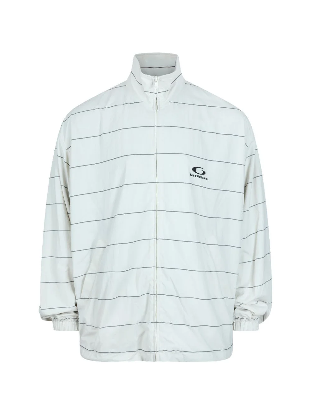 striped zip-up jacket - 1