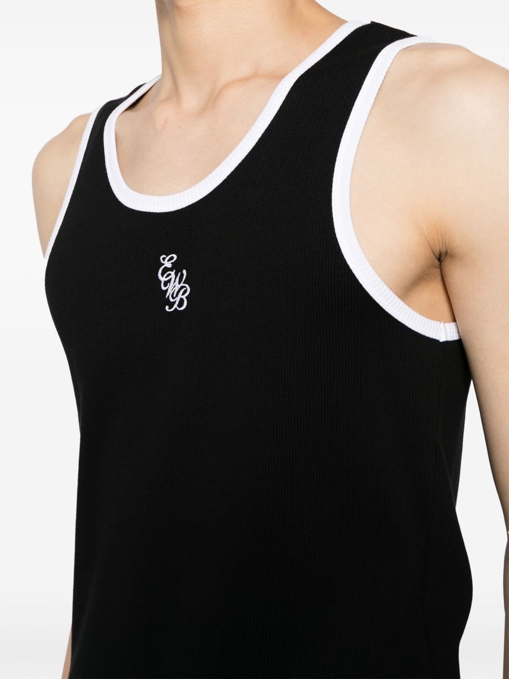 logo-embroidered tank top - 5