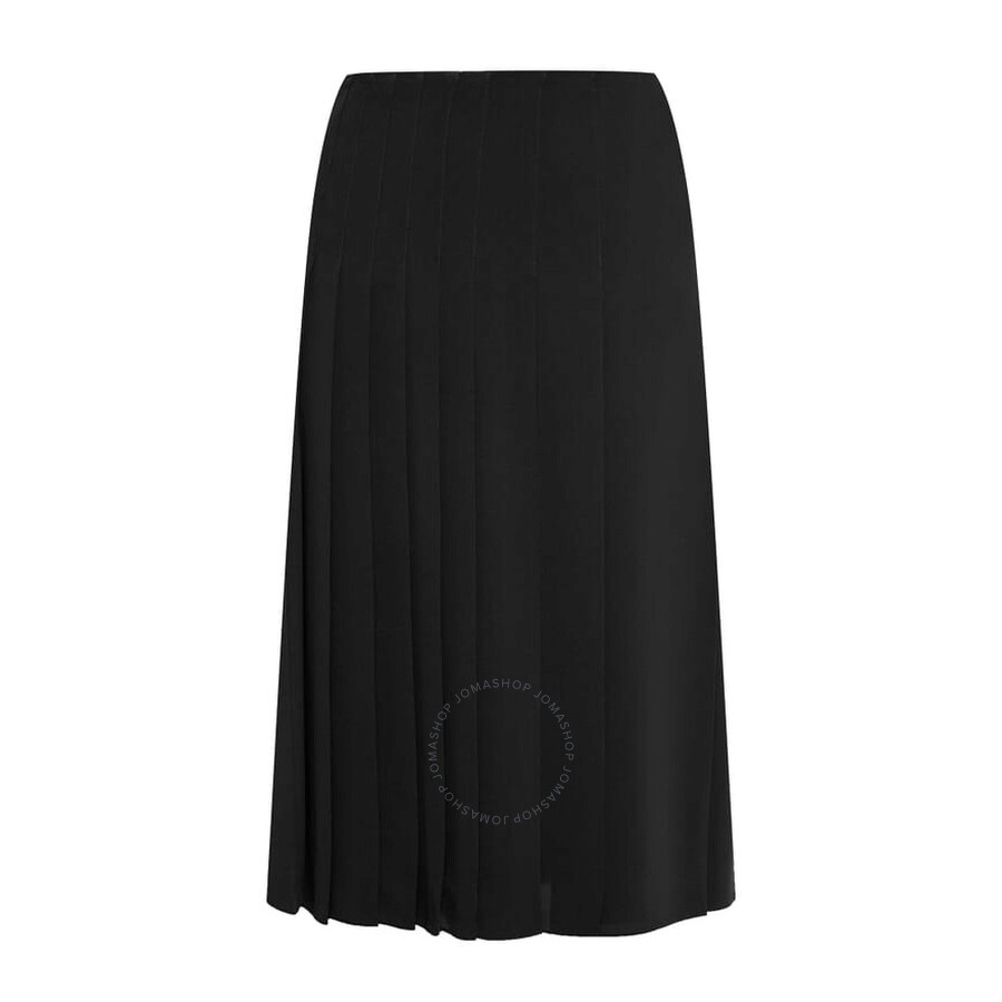 Burberry Ladies Katryn Black Pleated Silk Georgette Skirt - 1