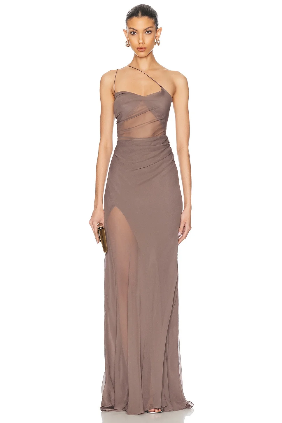 Strappy Diaphanous Gown - 1
