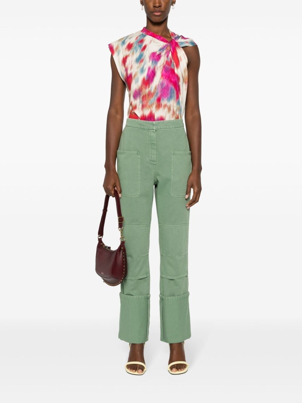 slim-fit cotton trousers - 2