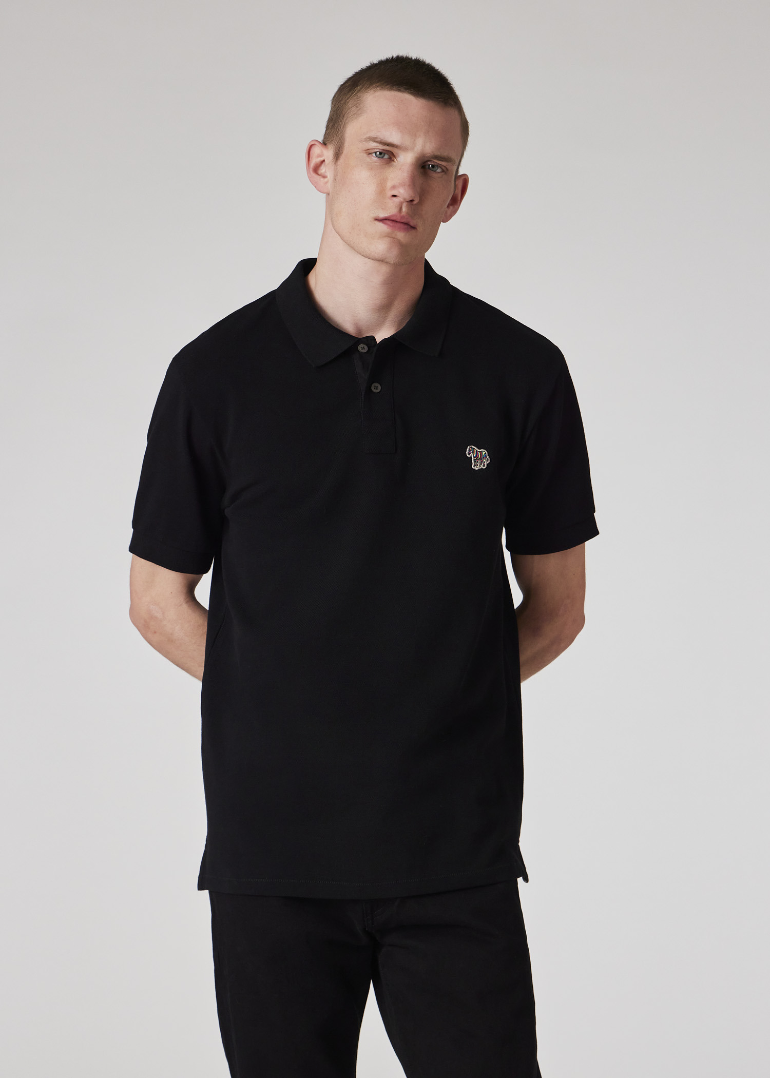 Black Cotton-Piqué Zebra Logo Polo Shirt - 4