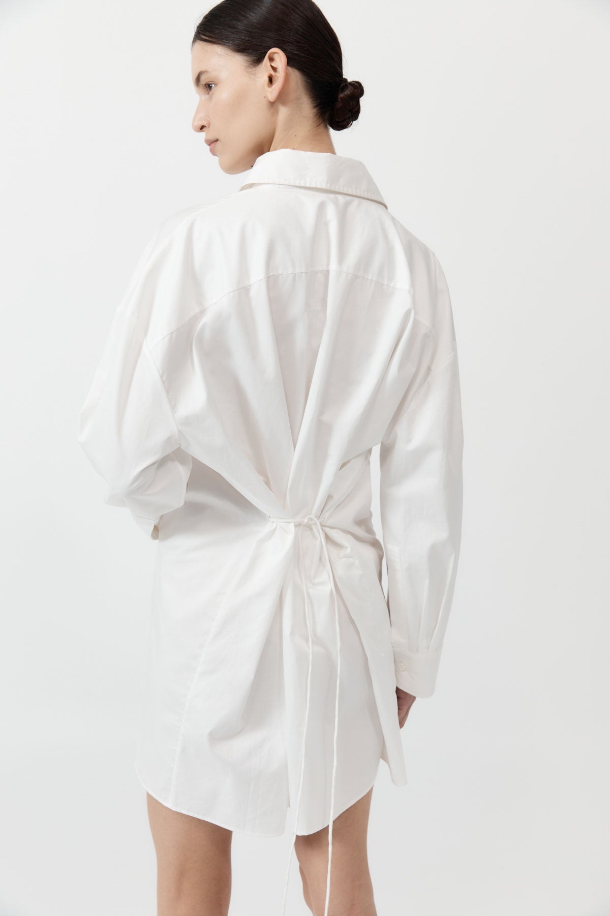 Cotton Oversized Shirt Dress - White - 6