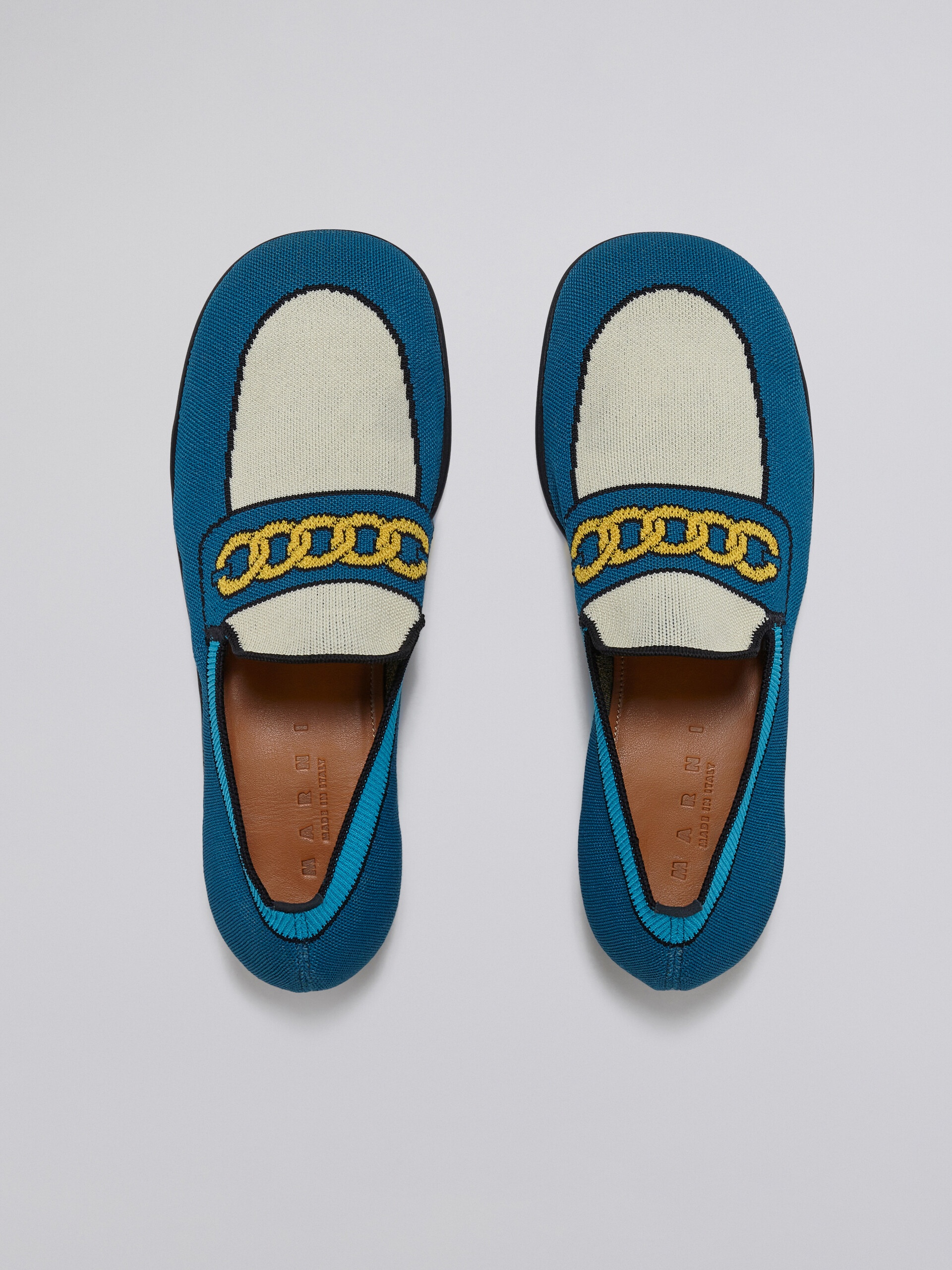 BLUE TROMPE L'ŒIL JACQUARD MOCCASIN - 4