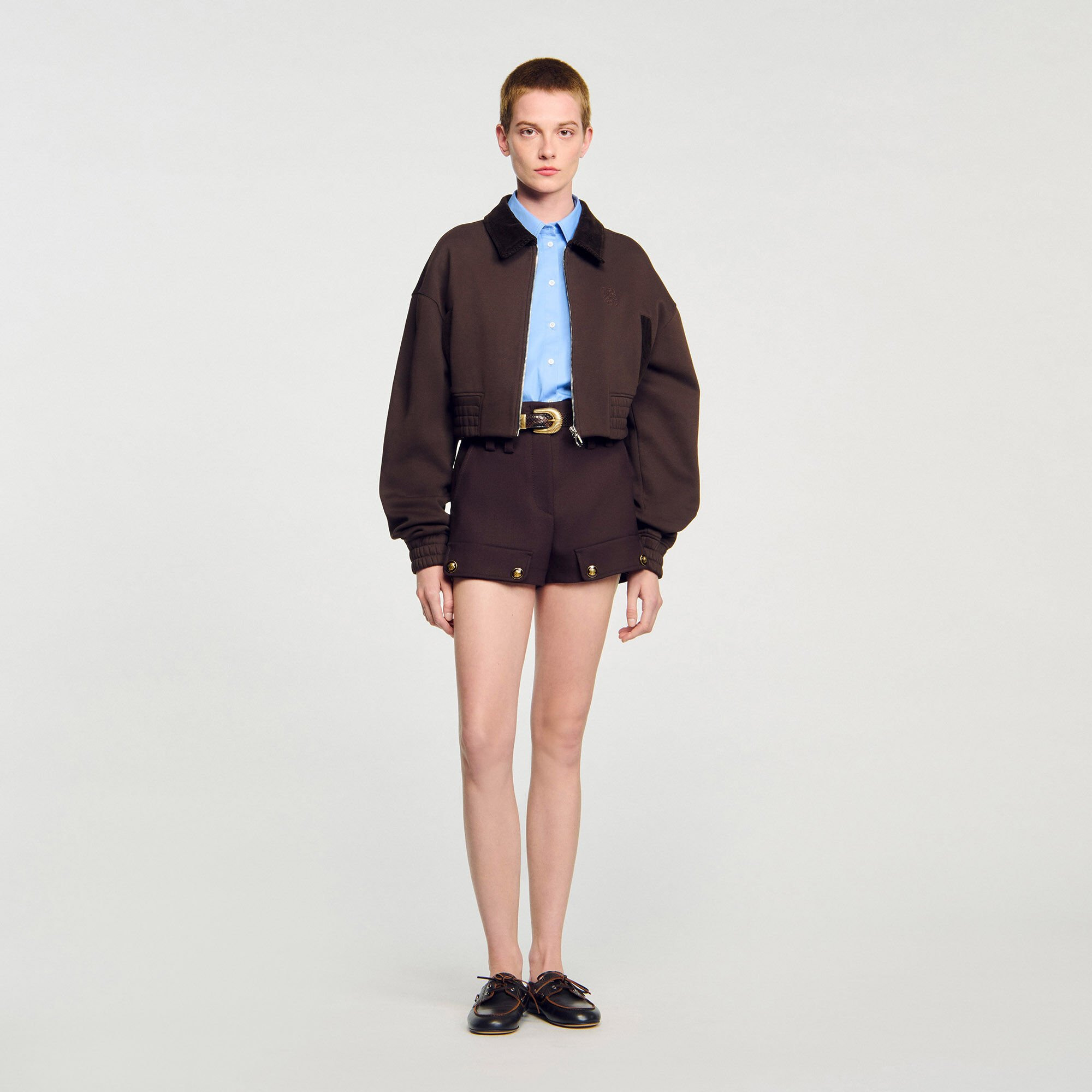 CROPPED DUAL-FABRIC JACKET - 2