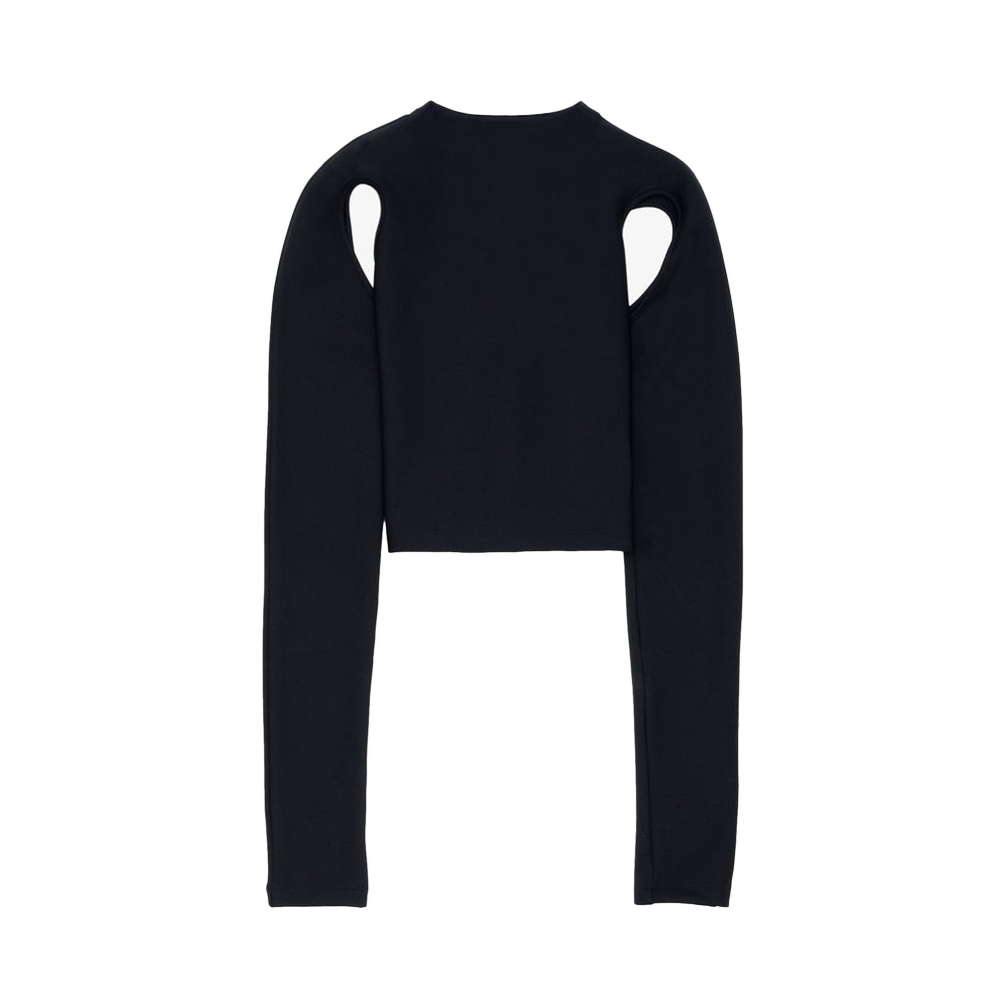Off-White Sleek Long-Sleeve Crop Top 'Black/White' - 2