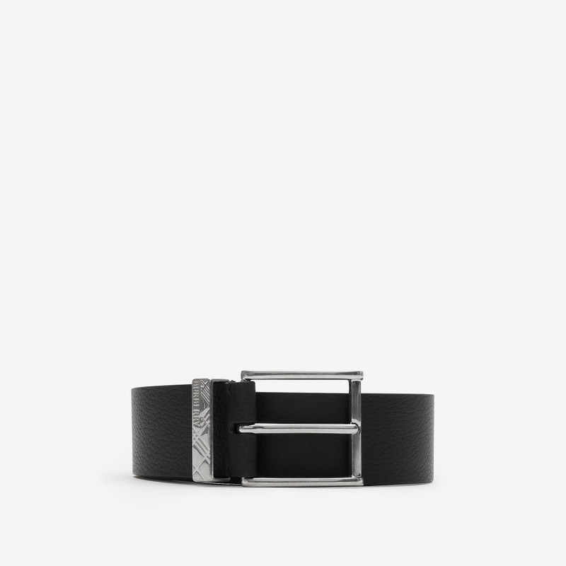 Leather Engraved Check Belt 1