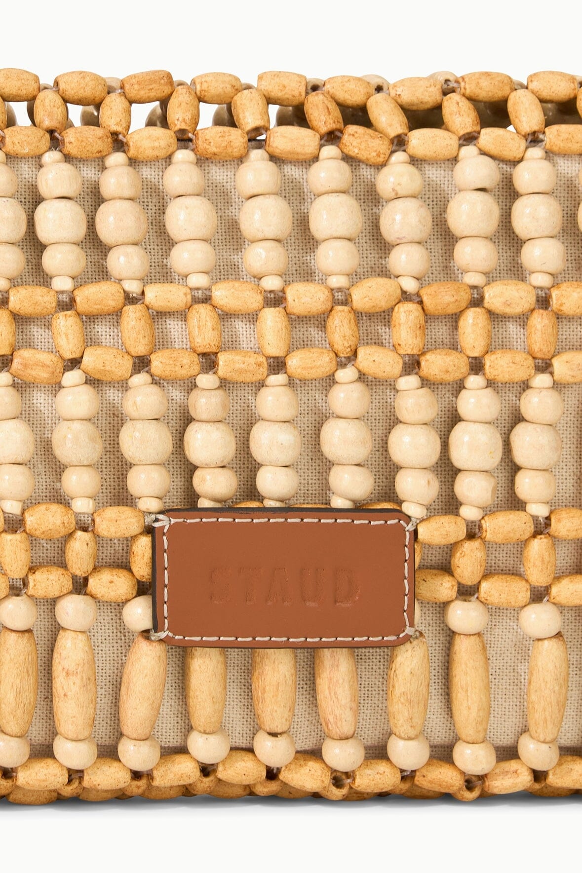 STAUD TIMMY CONVERTIBLE SHOULDER BAG NATURAL WOOD BEADS - 5