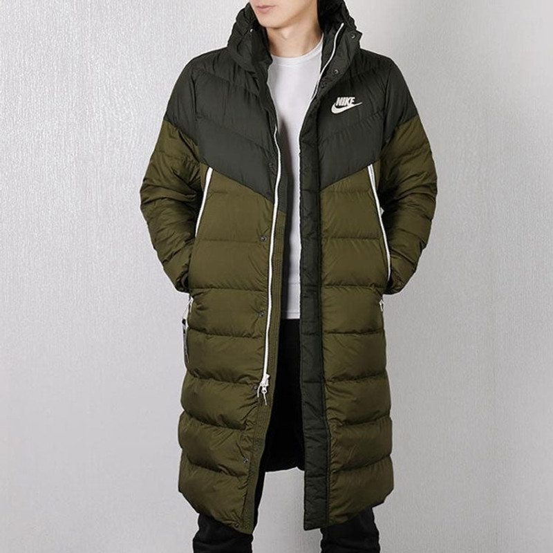 Nike Nike Logo Puffer Hooded Coat 'Olive Green' AA8854-355 outlook