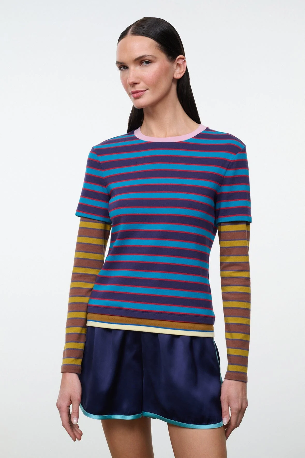 STAUD DILLON TEE POTTER STRIPE MULTI - 1